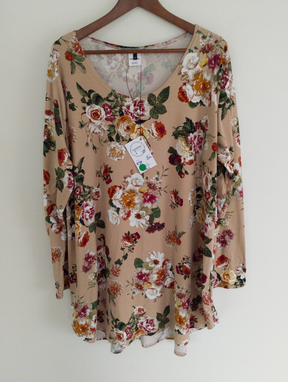 Kindred Clothing Floral Tunic Dress Top 3XL Made In Canada NWT